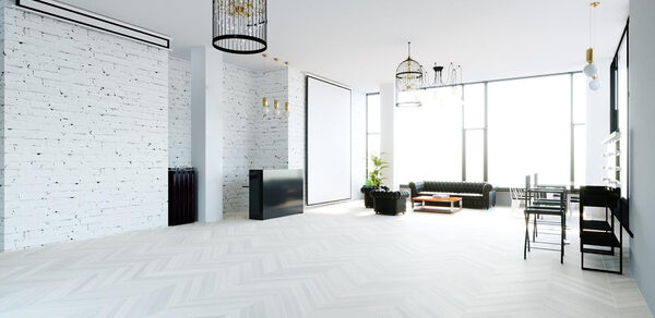Apriori Photo Белый лофт с панорамными окнами