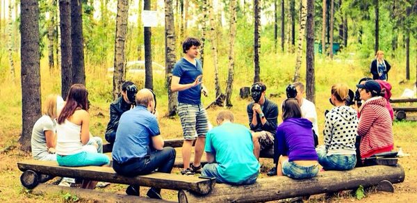 Large space with a tent in nature 