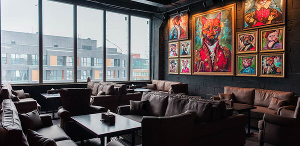 Кальянная Барвиха Lounge Живописный лофт с мягкими диванами