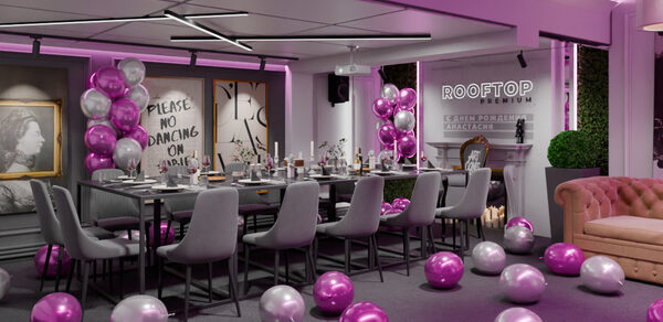 ИглуЛофт. Майами. Яркий лофт-зал с окнами на веранду 