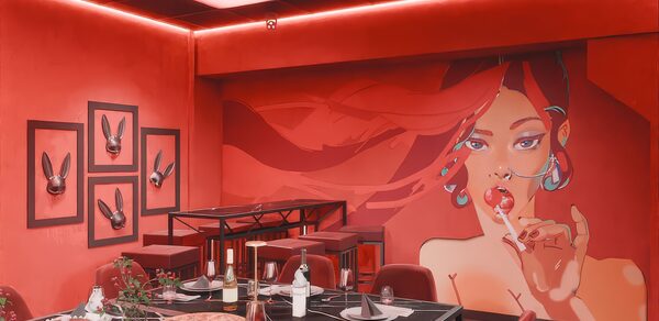 ИглуБар. Bad girl. Тёмный лофт-зал в красных оттенках 