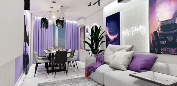 Дримлофт. Дизайнерский лофт-зал в белом оформлении