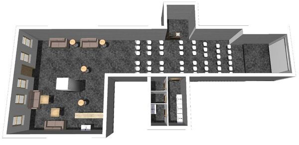 Светлый просторный зал