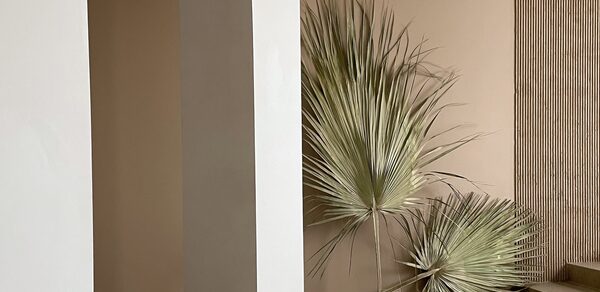 Светлый зал в бежевых тонах