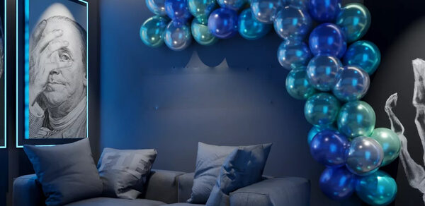 Детройт. Яркий лофт в синих тонах