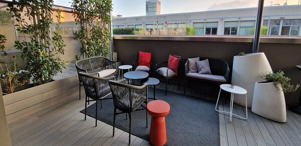 An industrial loft with a terrace in Bicocca