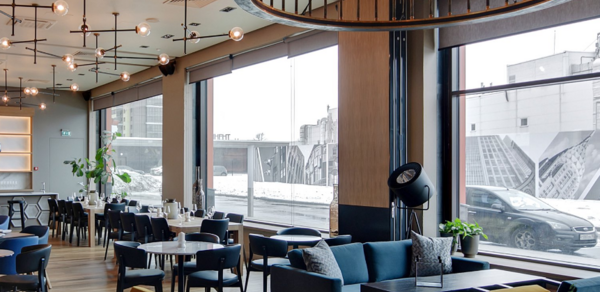 Grill Station. Стильный банкетный зал в ресторане 