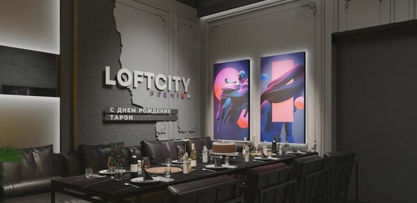 Лофт в темных тонах с авторским дизайном с верандой на крыше