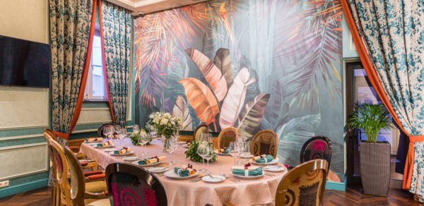 Sabor de la Vida. Банкетный зал с аквариумом 