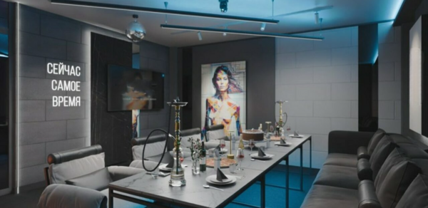 Стильный лофт с камином с верандой на крыше