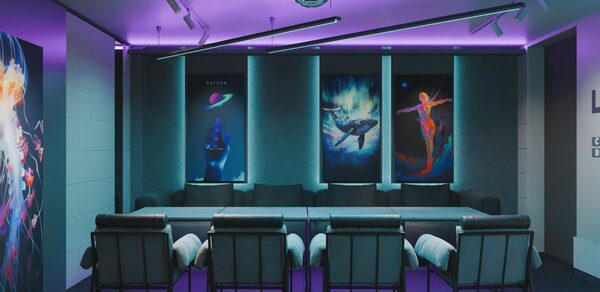 Лофт с морской атмосферой с верандой на крыше