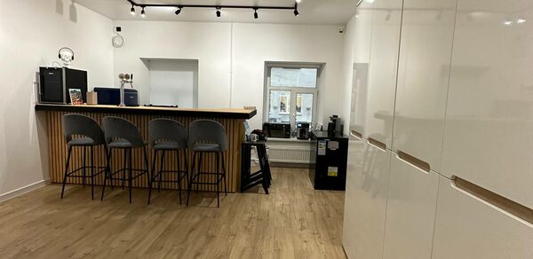 Лофт в центре города с барной стойкой