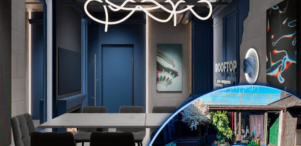 ИглуЛофт. Айсберг. Лофт-зал в глубоких синих тонах