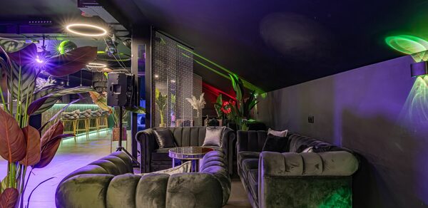 Темный лофт-зал на мансардном этаже