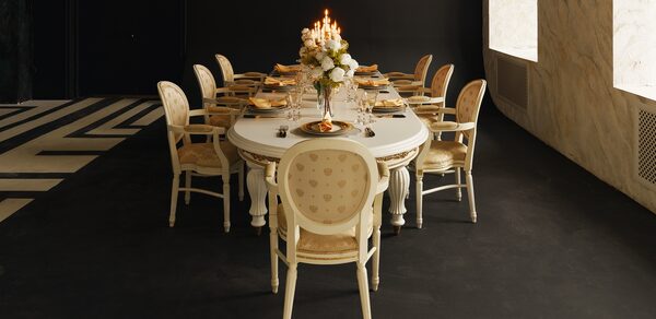 Spacious bright hall with large floor-to-ceiling windows