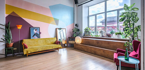 Светлый и тёплый лофт