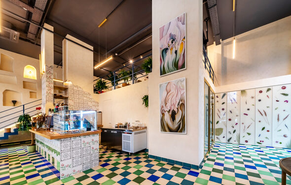 Атмосферное пространство с цветами