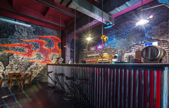 Брутальный лофт с барной стойкой