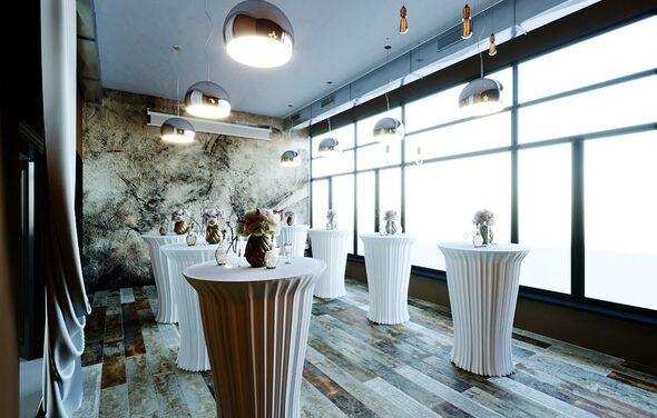 Apriori Photo Темный лофт с панорамными окнами