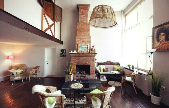 Пентхаус Поднебесная. Уютный лофт с действующим камином