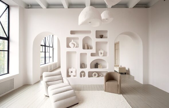 Modern loft with panoramic windows