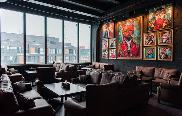 Кальянная Барвиха Lounge Живописный лофт с мягкими диванами