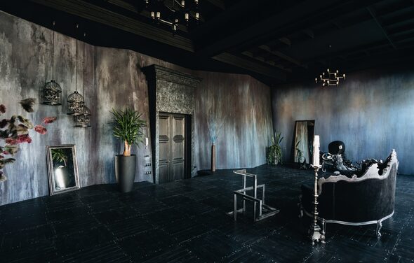 A sophisticated room for photo shoots and parties