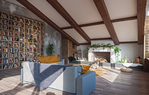 Зал Альпы Интерьерный зал в стиле шале