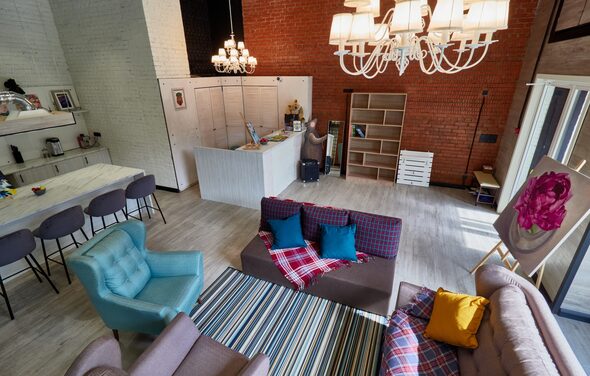 Лофт-пространство с высокими потолками