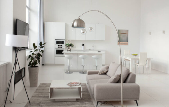 Mirseliz Белый лофт в стиле минимализм