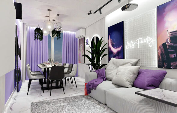 Дримлофт. Дизайнерский лофт-зал в белом оформлении