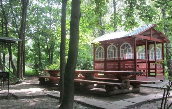 Беседка с мангалом для шашлыка