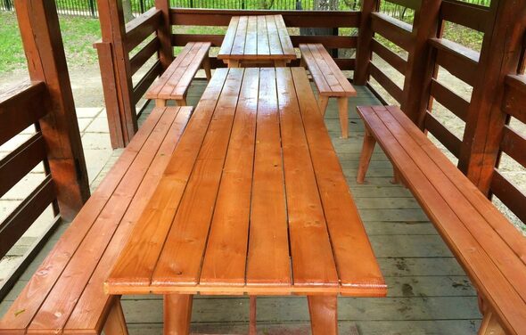 Беседка вместимостью до 20 человек с мангалом для шашлыка