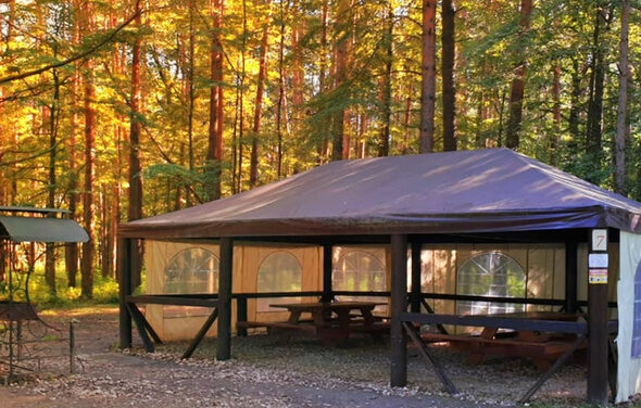 Большой шатер в парке Дубрава