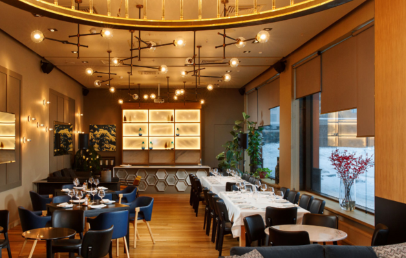 Grill Station. Стильный банкетный зал в ресторане 