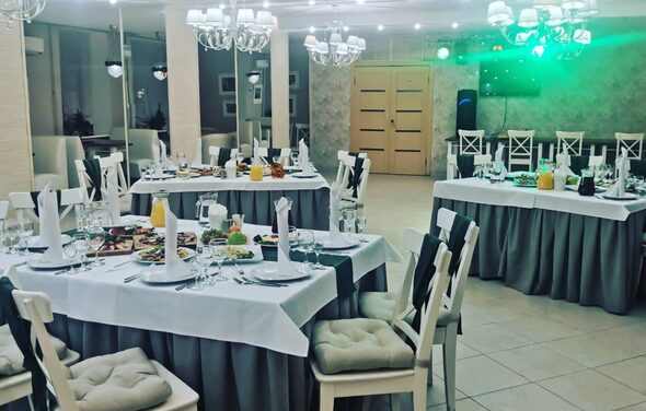 Море. Банкетный зал в голубых оттенках