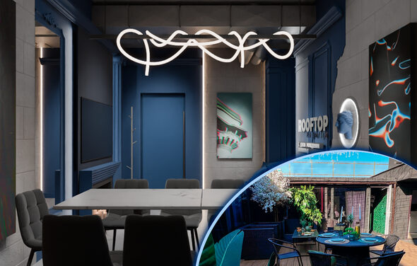 ИглуЛофт. Айсберг. Лофт-зал в глубоких синих тонах