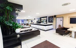 Бар с зелеными растениями 