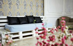 лофт с камином и мансардой