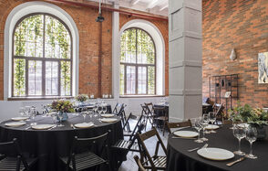 Brick loft with large windows