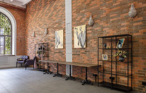 Brick loft with large windows