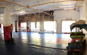 Sports hall with large windows