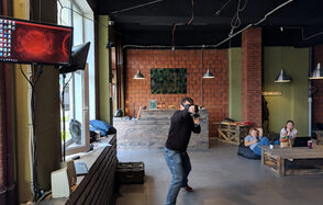 Лофт с пуфиками