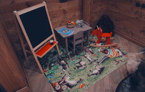 Suburban area by the lake