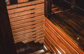 Two-story loft in a historic building 