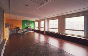 C9 studio. Яркий лоф - зал с кухней