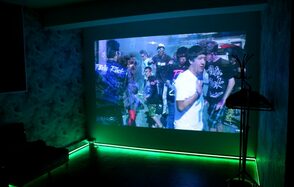 Room with soft sofas