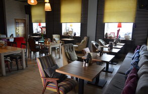 Closed cafe with a summer veranda