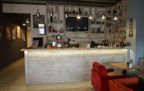 Closed cafe with a summer veranda