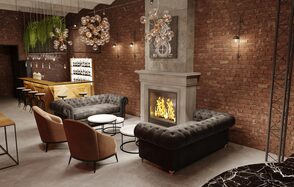Designer loft with theater stage